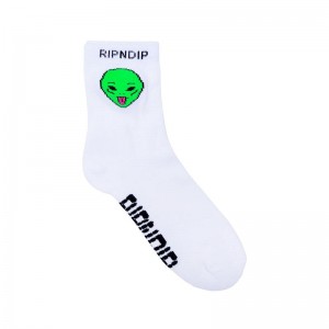 White Ripndip We Out Here Mid Socks | USATV2321