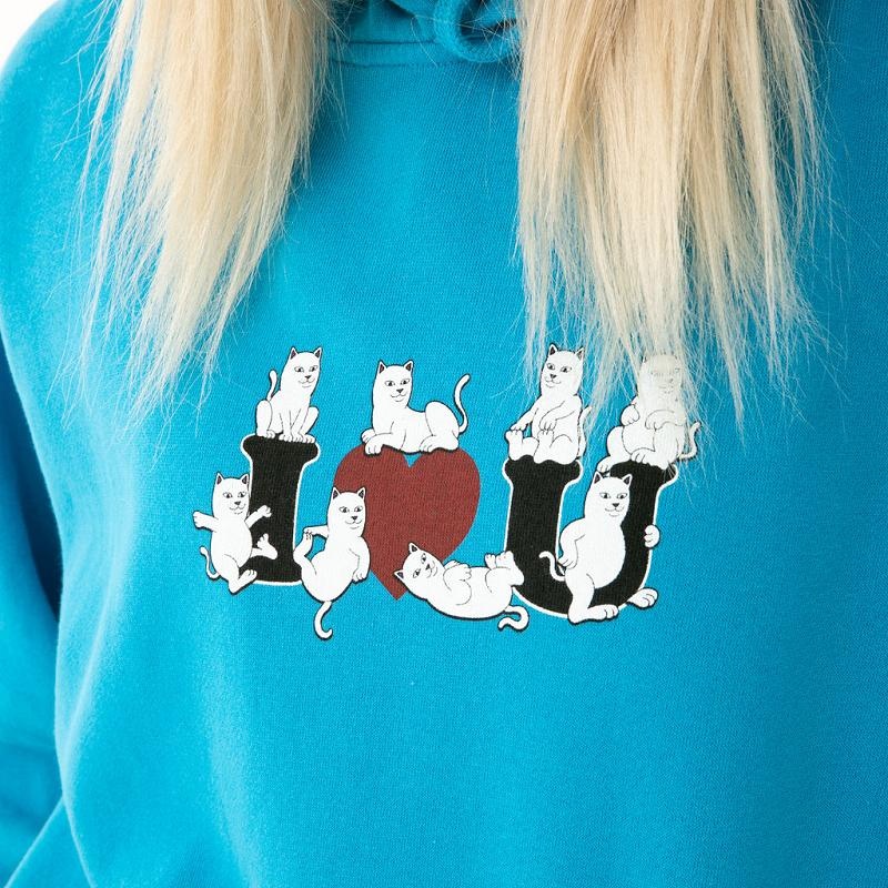 AZURE Blue Ripndip I Heart U Hoodie | USAJJ2413