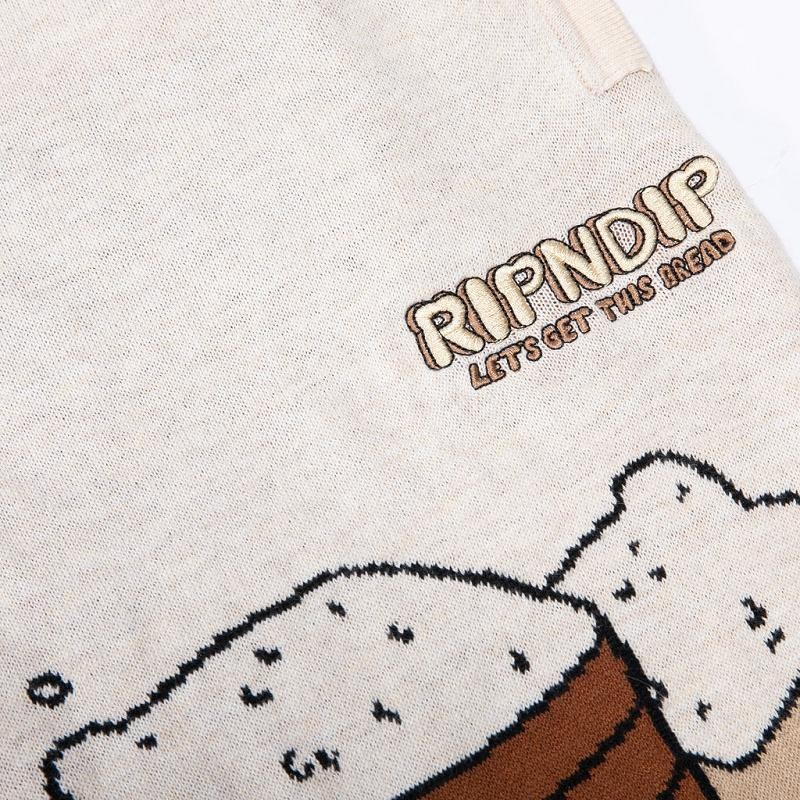 Beige Ripndip Lets Get this Bread Knit Shorts | USAFM2546