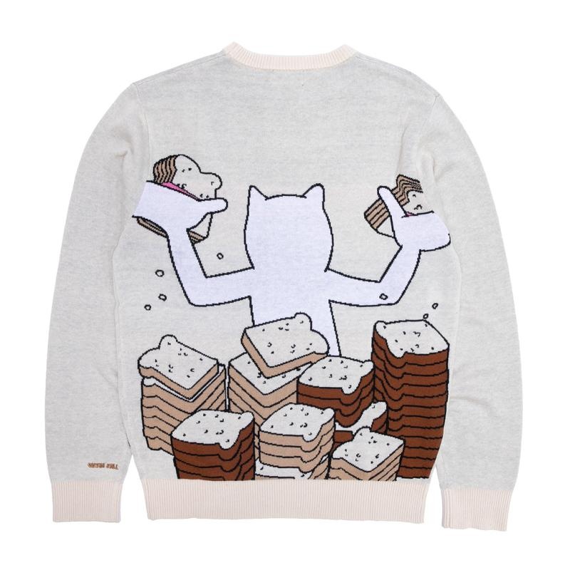 Beige Ripndip Lets Get this Bread Knit Sweaters | USAIS2862