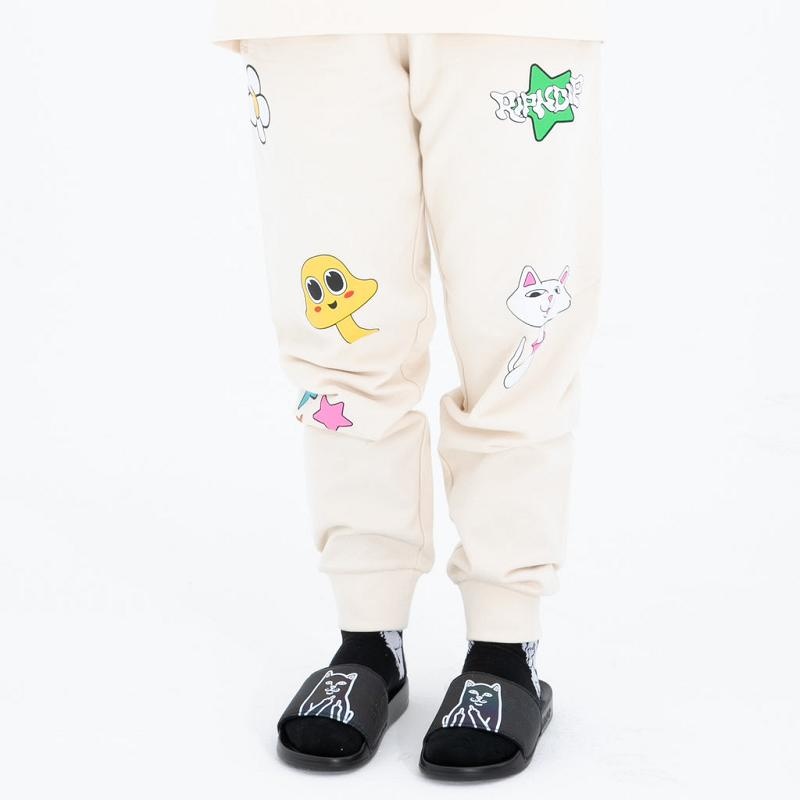 Beige Ripndip Shroom Mania Sweatpants | USAAP2885