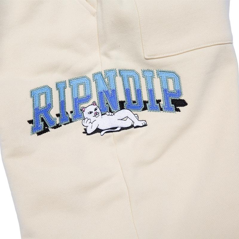 Beige Ripndip Team Spirit Embroidered Sweatpants | USAKI2878