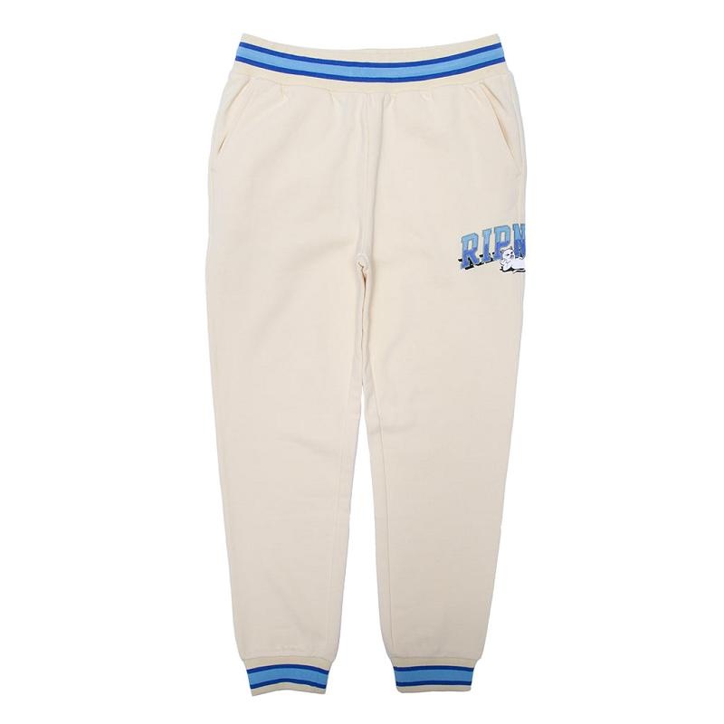 Beige Ripndip Team Spirit Embroidered Sweatpants | USAKI2878