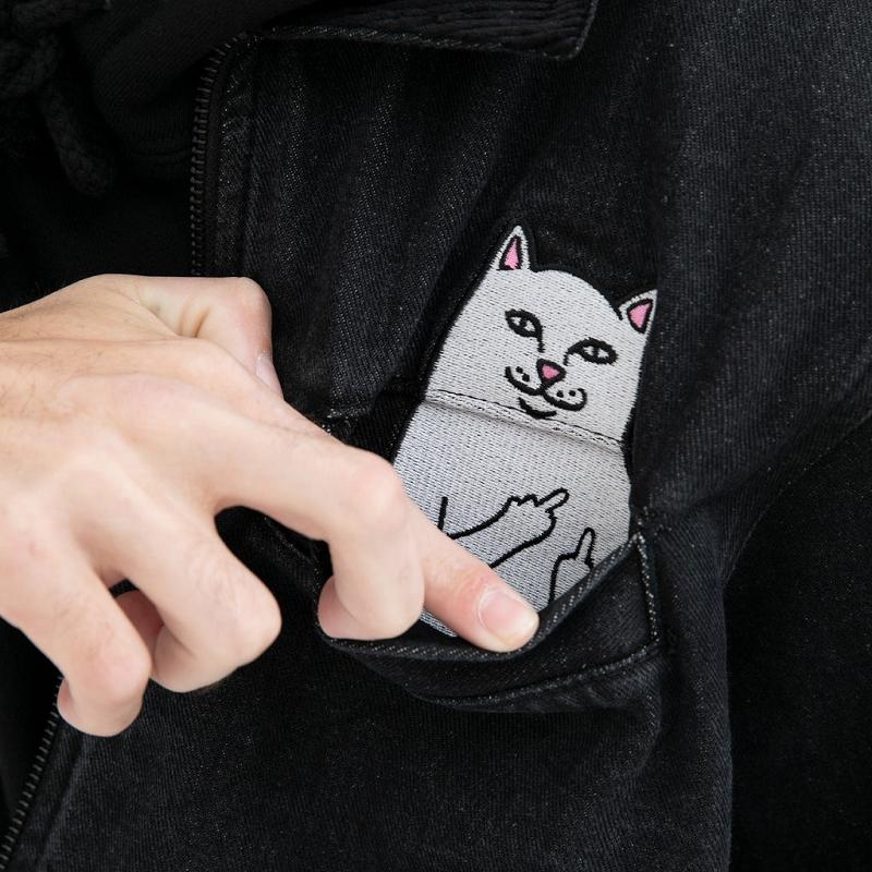 Black Blue Ripndip La Brea Peeking Nermal Work Jackets | USAOR2525