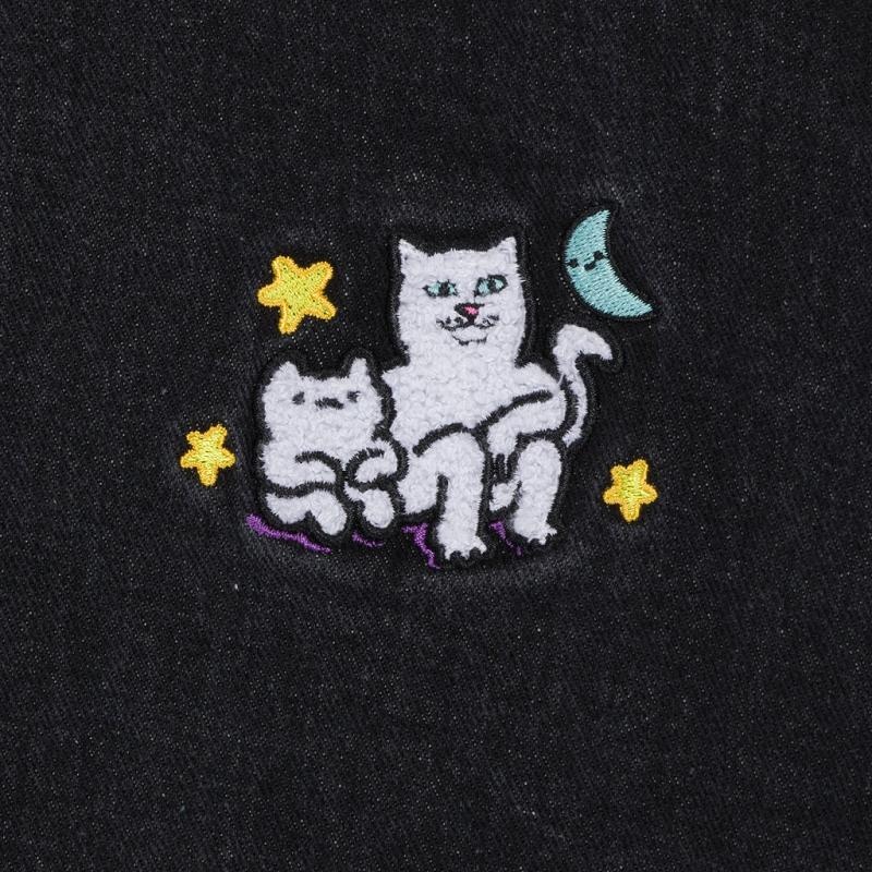 Black Blue Wash Ripndip Buddies In Space Jackets | USAYU2528