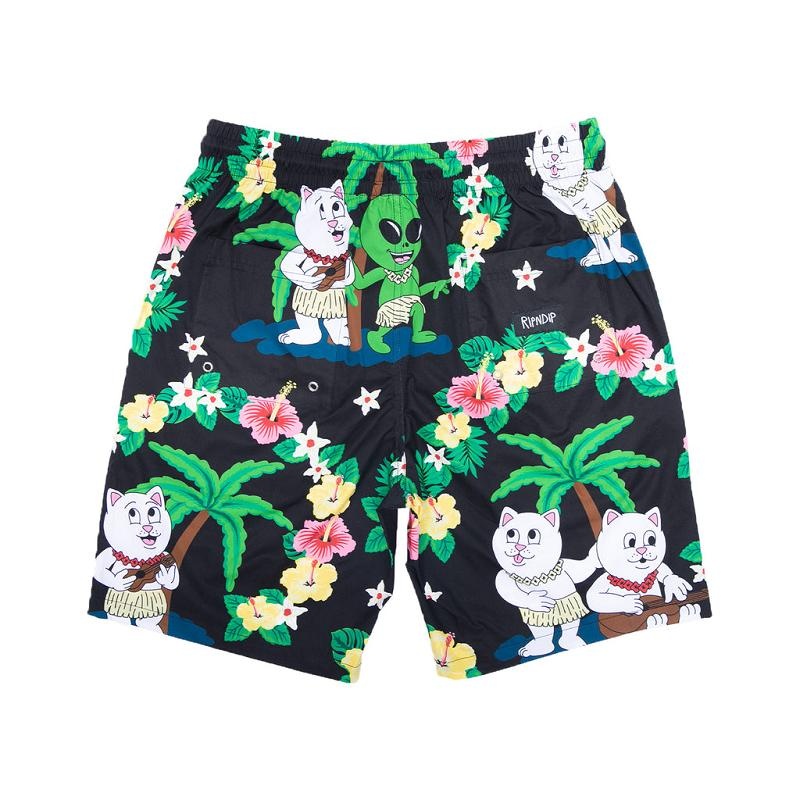 Black Ripndip Aloha Nerm Swim Shorts | USAHK2835