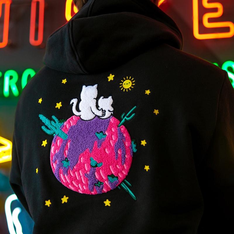 Black Ripndip Buddies In Space Hoodie | USAIS2474