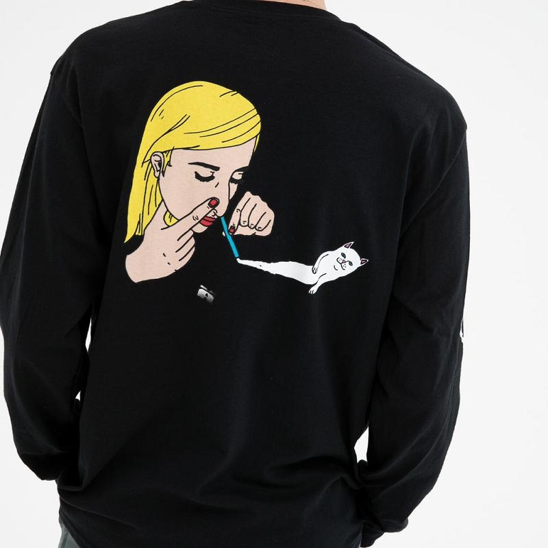 Black Ripndip Coconerm Long Sleeve | USAIS2578