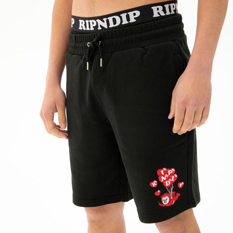 Black Ripndip Cupids Nightmare Sweat Shorts | USAYU2819