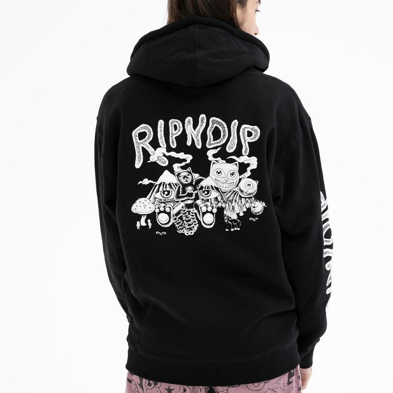 Black Ripndip Dark Twisted Hoodie | USAMA2456