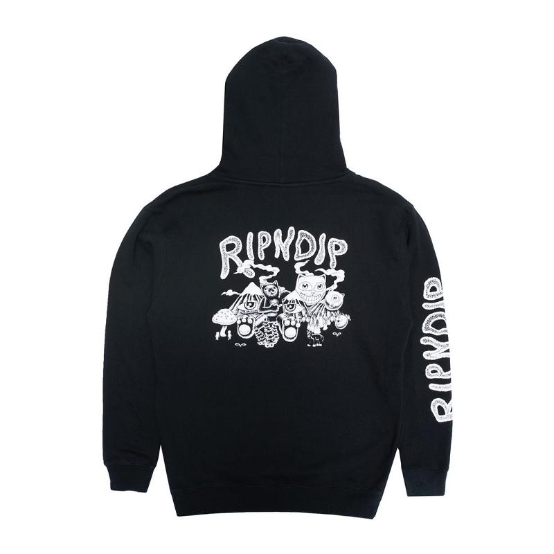 Black Ripndip Dark Twisted Hoodie | USAMA2456