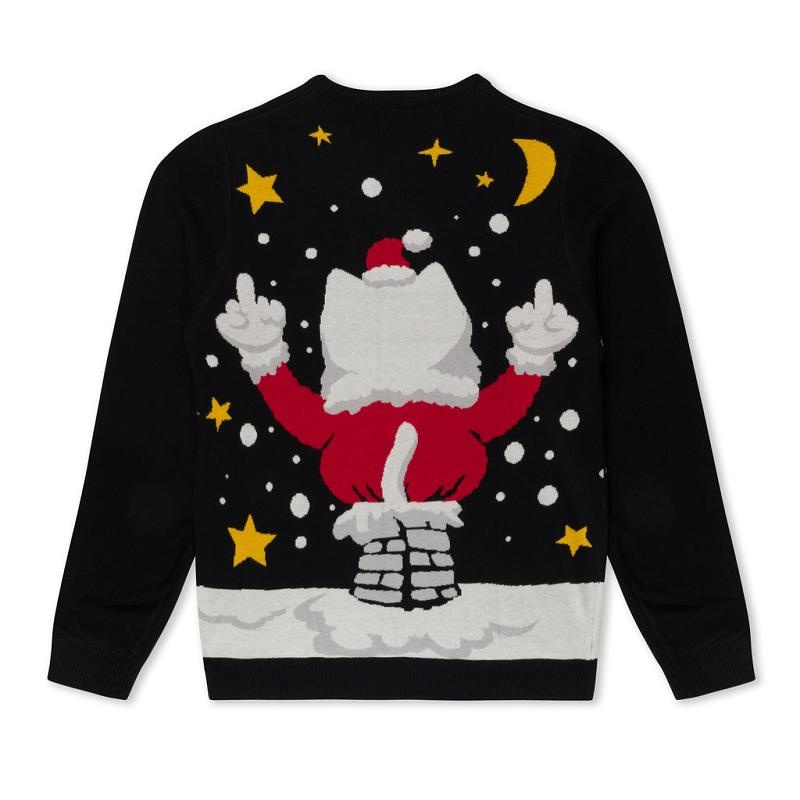 Black Ripndip Deck The Halls Knit Sweaters | USABC2872