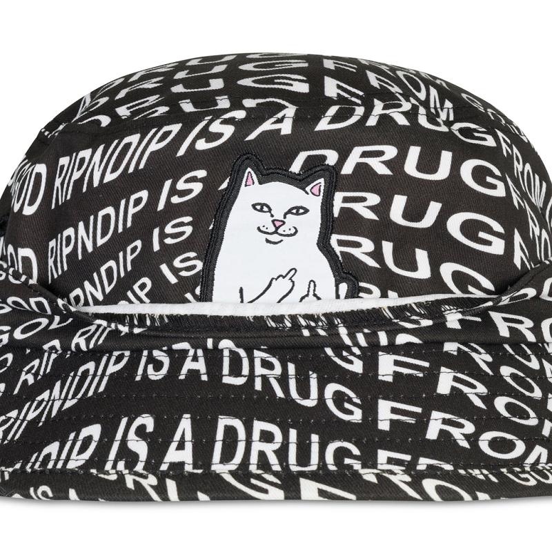 Black Ripndip Drug From God Lord Nermal Bucket Hats | USAQZ2940