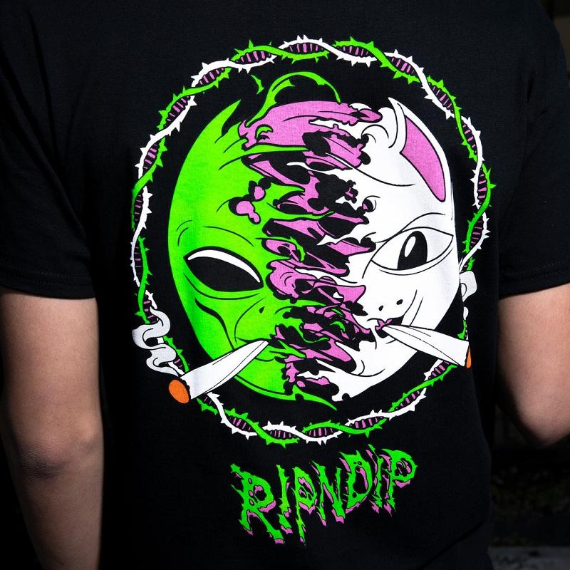 Black Ripndip Face Split Shirts | USADN2670