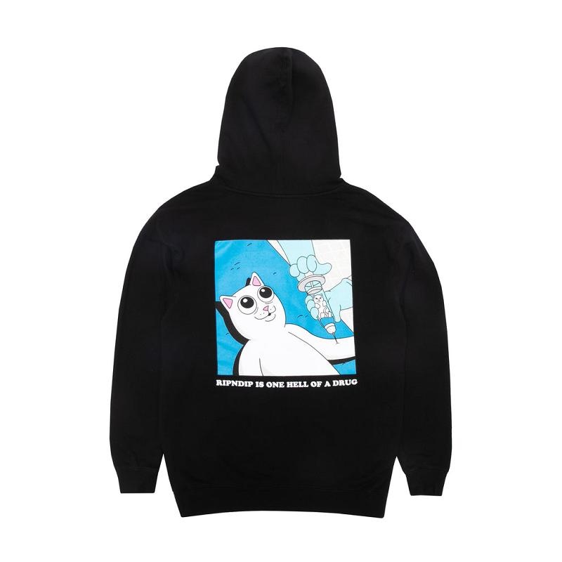 Black Ripndip Feel Good Hoodie | USAXF2435