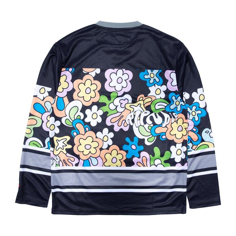 Black Ripndip Flower Child Hockey Jersey | USACE2538