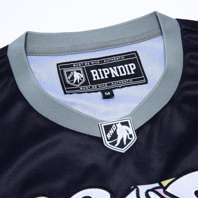 Black Ripndip Flower Child Hockey Jersey | USACE2538