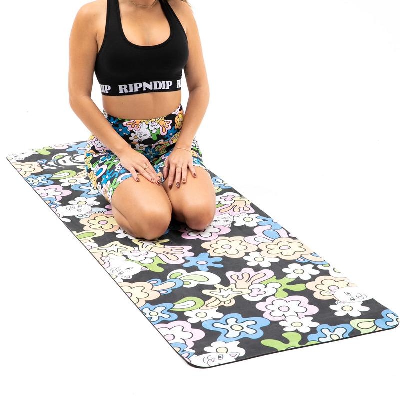 Black Ripndip Flower Child Yoga Mat Accessories | USAGL2118