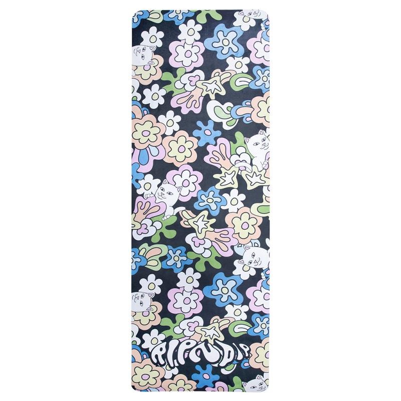 Black Ripndip Flower Child Yoga Mat Accessories | USAGL2118