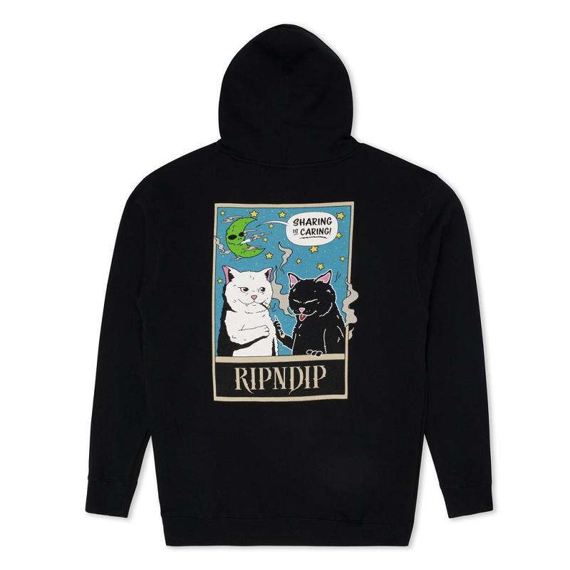 Black Ripndip Friends Share Hoodie | USAEX2479