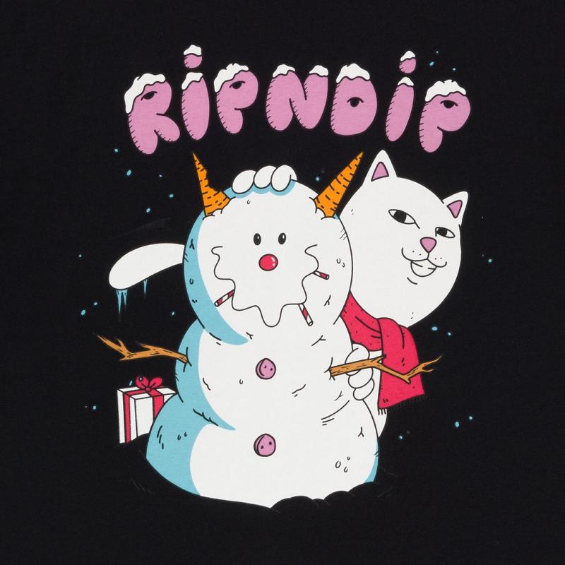 Black Ripndip Frosty The Snownerm Shirts | USASO2769