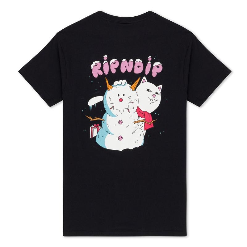 Black Ripndip Frosty The Snownerm Shirts | USASO2769