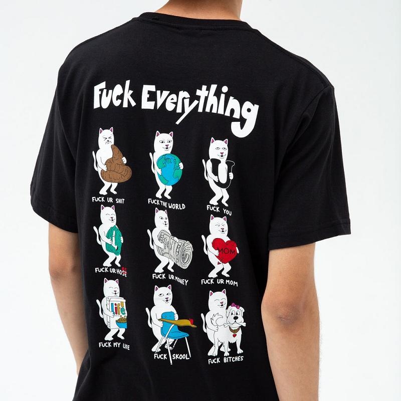 Black Ripndip Fuck Everything Shirts | USAIS2675