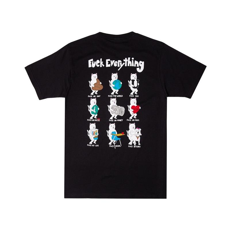 Black Ripndip Fuck Everything Shirts | USAIS2675