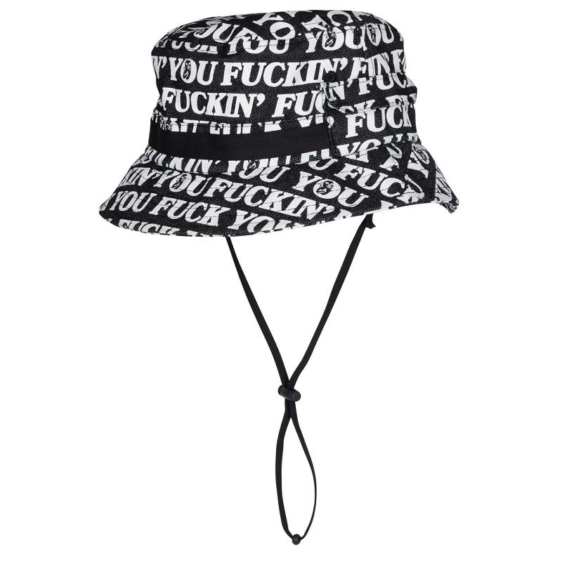 Black Ripndip Fuckin Fuck Boonie Denim Bucket Hats | USANB2942