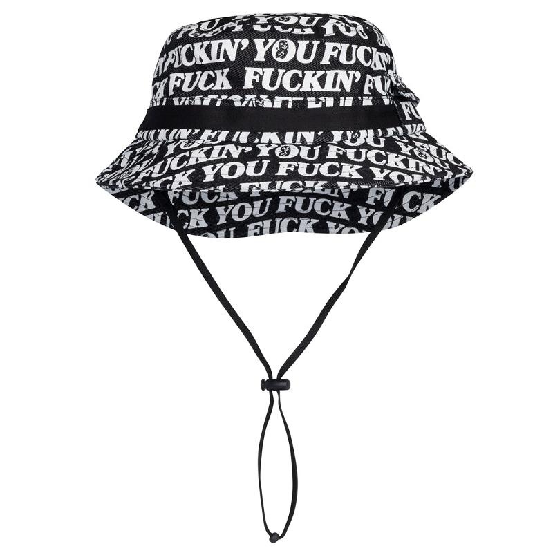 Black Ripndip Fuckin Fuck Boonie Denim Bucket Hats | USANB2942