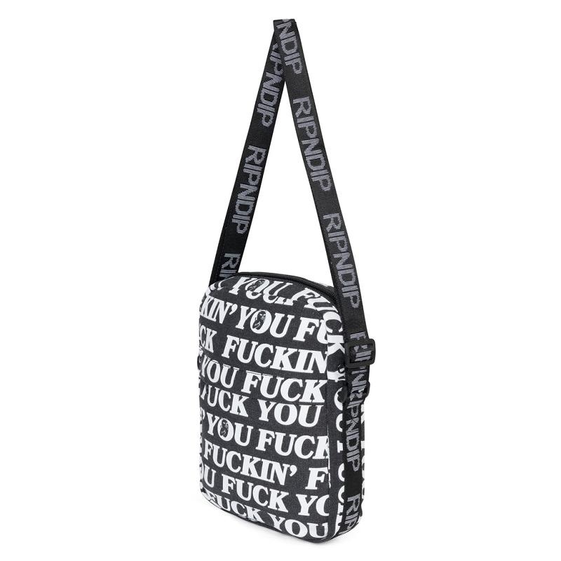 Black Ripndip Fuckin Fuck Crossbody Bags | USAIS2007