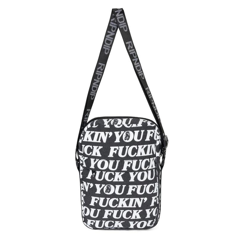 Black Ripndip Fuckin Fuck Crossbody Bags | USAIS2007