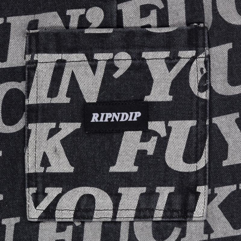 Black Ripndip Fuckin Fuck Denim Shorts | USARW2848