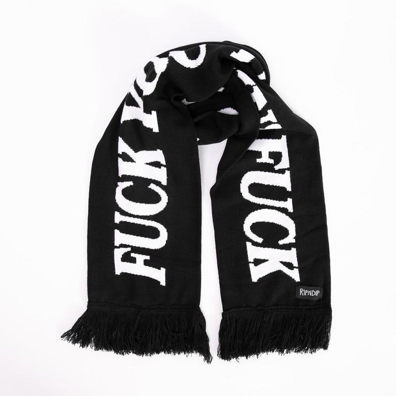 Black Ripndip Fuckin Fuck Knit Scarf Accessories | USADN2246