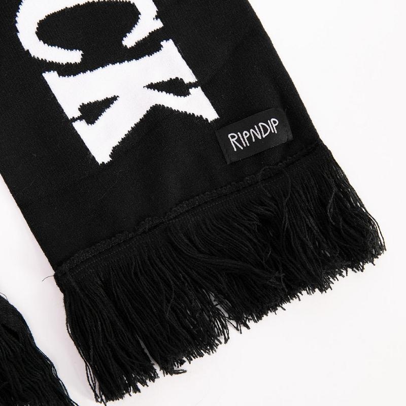 Black Ripndip Fuckin Fuck Knit Scarf Accessories | USADN2246