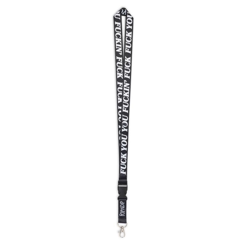 Black Ripndip Fuckin Fuck Lanyard Accessories | USAIS2241