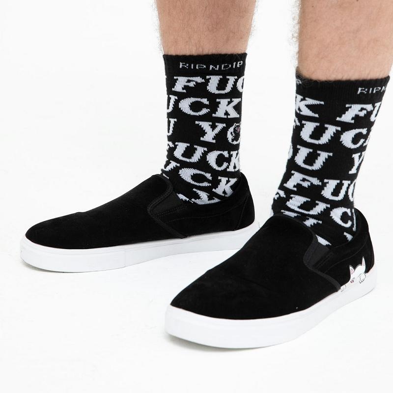 Black Ripndip Fuckin Fuck Socks | USATV2347