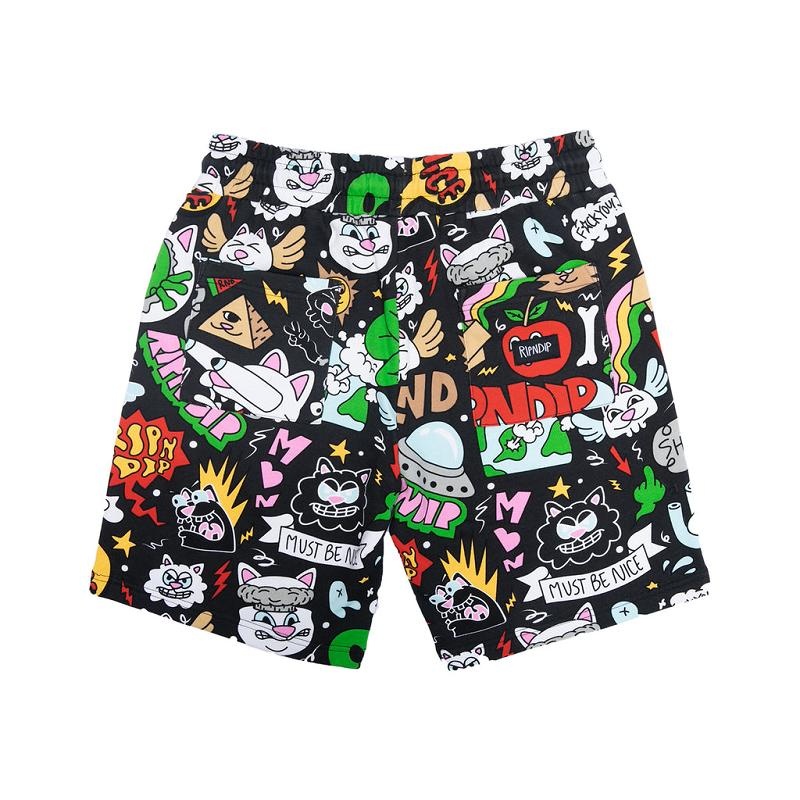 Black Ripndip Good Day Sweat Shorts | USAAP2841