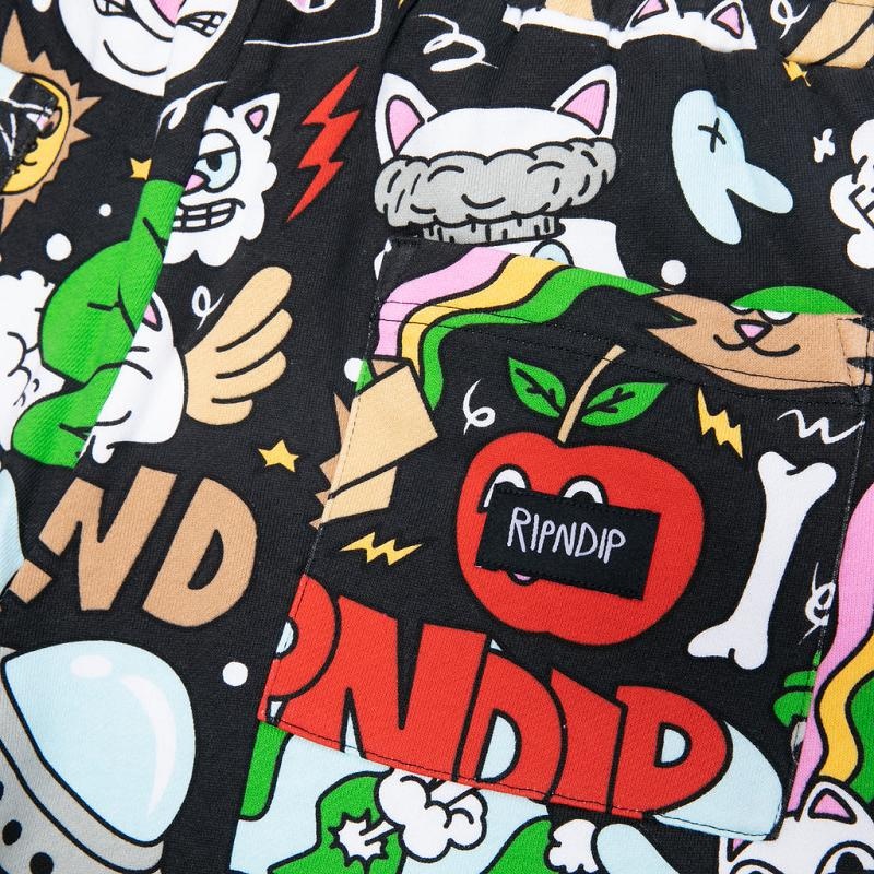 Black Ripndip Good Day Sweat Shorts | USAAP2841