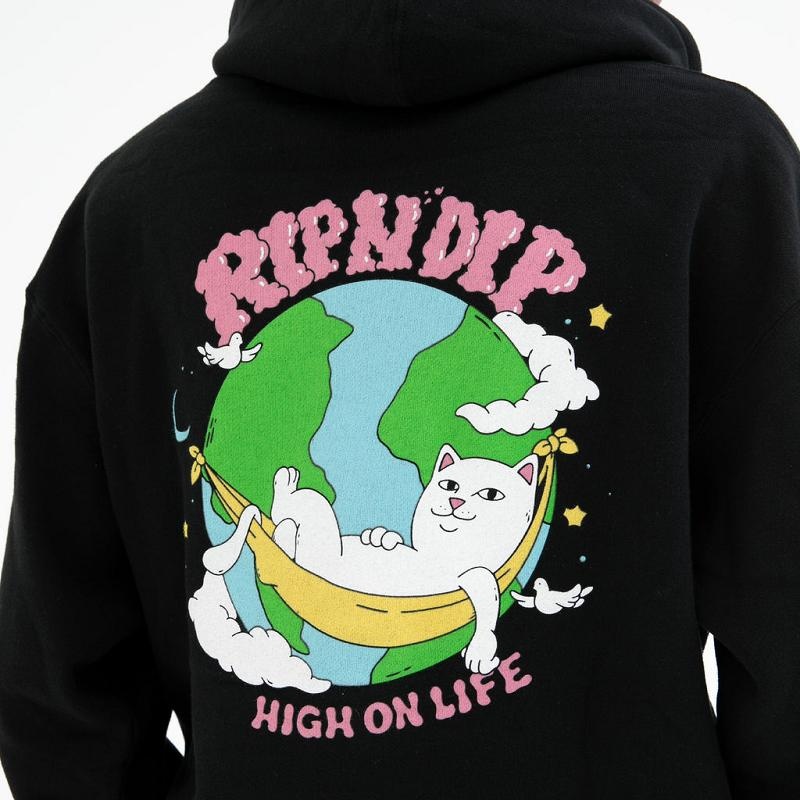 Black Ripndip High On Life Hoodie | USABC2458