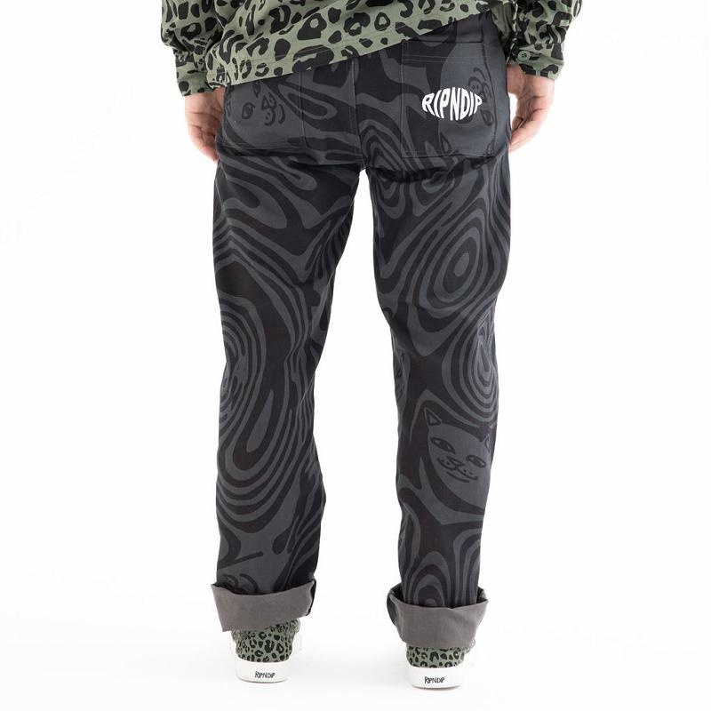 Black Ripndip Hypnotic Cotton Twill Pants | USAPQ2602