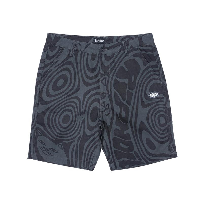 Black Ripndip Hypnotic Cotton Twill Shorts | USAFM2811