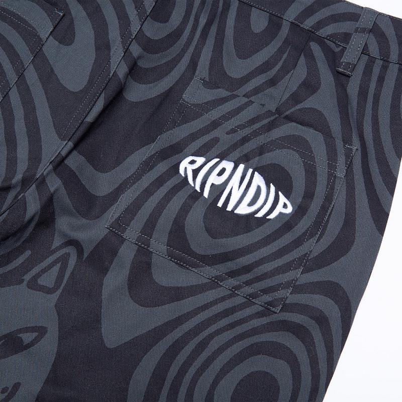 Black Ripndip Hypnotic Cotton Twill Shorts | USAFM2811