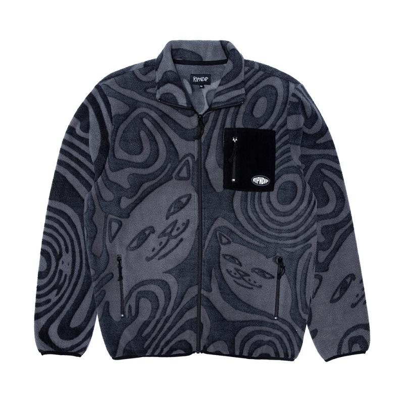 Black Ripndip Hypnotic Polar Fleece Jackets | USATV2503