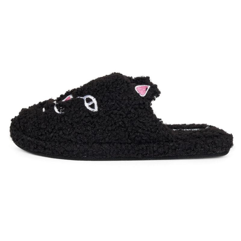 Black Ripndip Jerm Face Fuzzy House Shoes | USACE2971