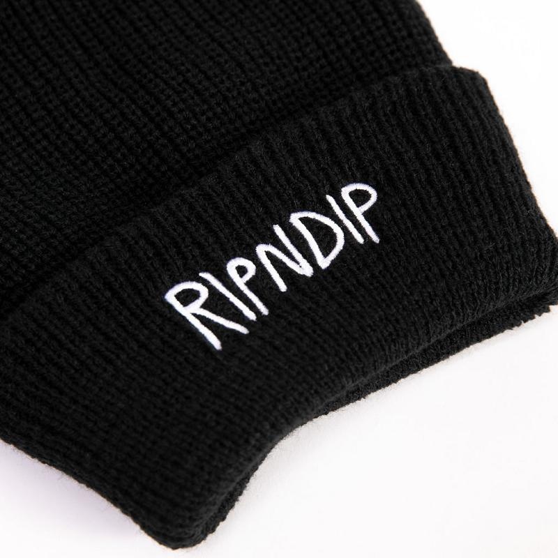 Black Ripndip Jermal Ears Ribbed Balaclava Beanie | USASO2911