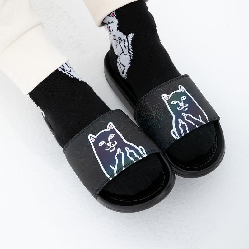 Black Ripndip Lord Jermal Leaf Camo Slides | USAWY2992