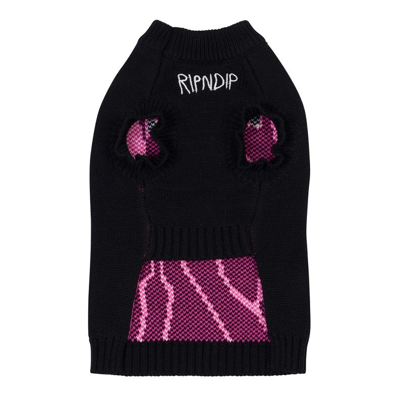 Black Ripndip Lord Nermal Pet Knit Sweater Vest Accessories | USAWY2235