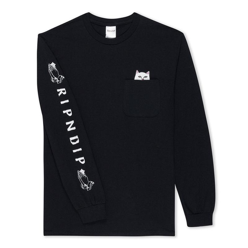 Black Ripndip Lord Nermal Pocket L/S Long Sleeve | USABC2588