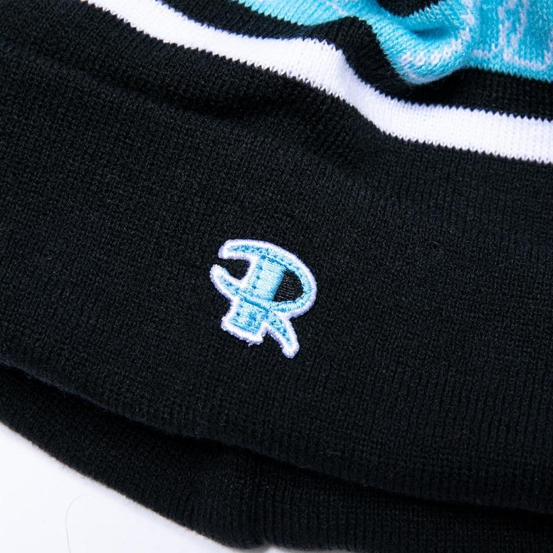 Black Ripndip Lord Nermal Striped Beanie | USADN2910